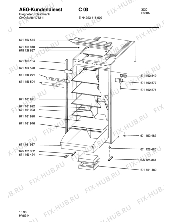 Взрыв-схема холодильника Aeg S1762-1 I - Схема узла Housing 001